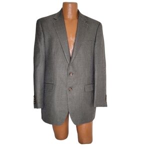 Ralph Lauren Houndstooth Blazer Men Size 42L Sport Jacket Silk Wool Single Vent